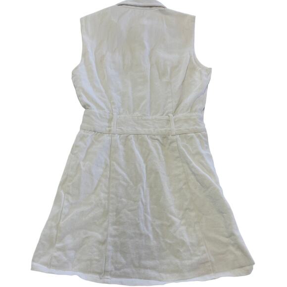 Area Stars Dress Womens Small White Denim Shirt Collared Snap Button Mini - Picture 6 of 13